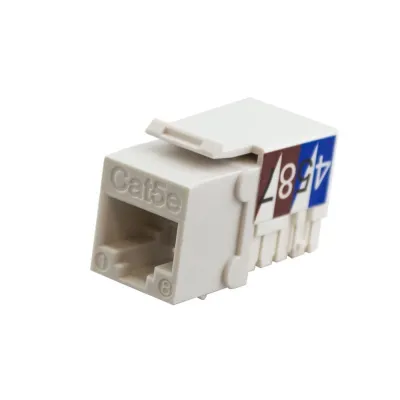 Simply 45 - S45-3590W - Cat5e UTP 90° White Keystone 110 Style, Dust Cover, IDC Cap, UL Listed