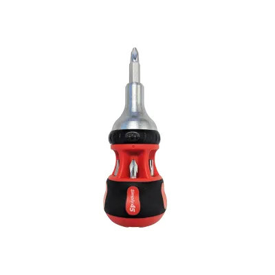 GoSimplyConnect - S45-502 - 7-in-1 multi bit ratcheting screwdriver, 4.5" stubby - 1 ea. Blister Pack