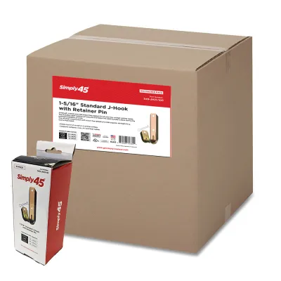 GoSimplyConnect - S45-JH21-100 - Standard J Hooks, Size 1-5/16" with Retainer Pin , 100 pc/Master Box