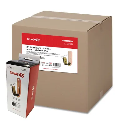 GoSimplyConnect - S45-JH32-100 - Standard J Hooks, Size 2" with Retainer Pin , 100 pc/Master Box