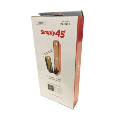 GoSimplyConnect - S45-JH64-5 - Standard J Hooks, Size 4" with Retainer Pin - 5 pc/Inner Box