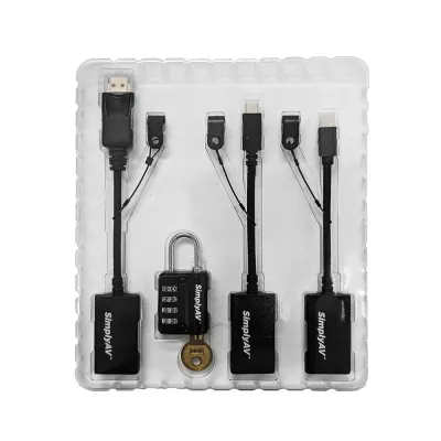GoSimplyConnect - SAV-L002 - ProAV 8K Loaded Adapter Includes: (1) DP1.4, (1) MDP1.4, (1) USB-C, (1), (1) Source Harness, (1) Locking Harness