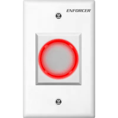 SECO-LARM - SD-927PWCQ - IR No-Touch Request-To-Exit Sensor with white plate & white body. Green illuminated ring turns red and 3A relay is triggered when hand is passed in front of the plate. Includes decals in English, Spanish, and French.