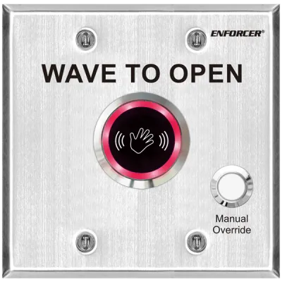 SECO-LARM - SD-9463-KSVQ - Wave To Open RTE with override button, Double Gang. ETL Listed. Conforms to UL Std. 294