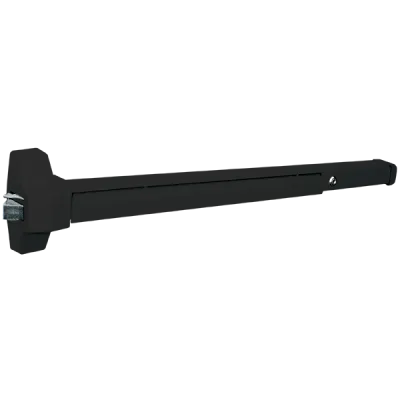 SECO-LARM - SD-962BR-36A - Rim-Type Exit Device for 36" doors (32¾" length). Dead latch for additional security, reversible, bar can be locked open. UL Listed, Black.