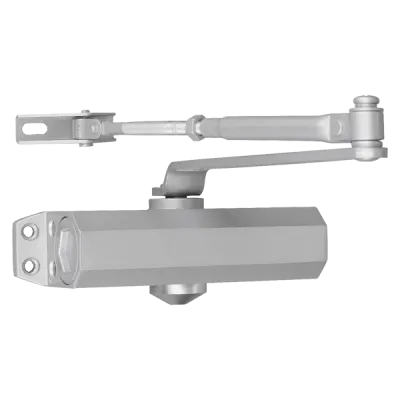 SECO-LARM - SD-C131-SQ - Door Closer. Size 3, door weight up to 140-lbs (65kg). Adjustable sweep and latch speed, anodized aluminum body, sliver finish, and forged steel arms. 1 year warranty