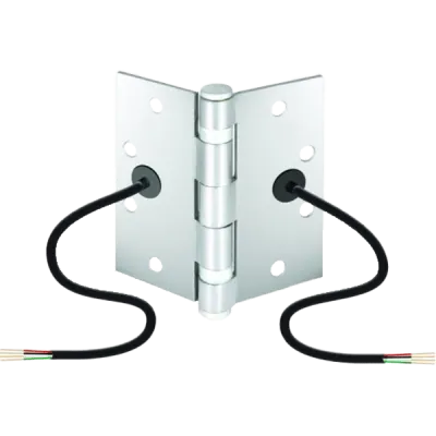 SECO-LARM - SD-H412 - 1) Electric Transfer Hinge. 5-knuckle, 4-wire transfer hinge with concealed wiring, 12~24 VAC/VDC, Heavy-duty, vandal-resistant steel, US26D (652)