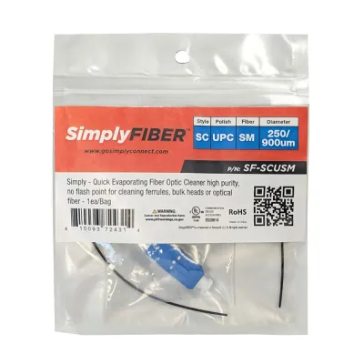 GoSimplyConnect - SF-SCUSM - SC/UPC single-mode mechanical connector with high clarity matching gel for 250/900µm fiber, blue - 1ea/Bag