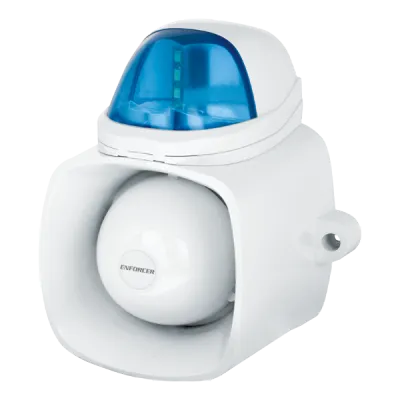 SECO-LARM - SH-816S-SMQ/B - 4-in-1 Multi-Purpose Siren/Strobe (Blue). The ENFORCER 4-in-1 Multi-Purpose Siren/Strobe is multiple communication and signaling devices in one: siren, internal message (up to 2MB .WAV or MP3), broadcast, and (SH-816S-SMQ 
