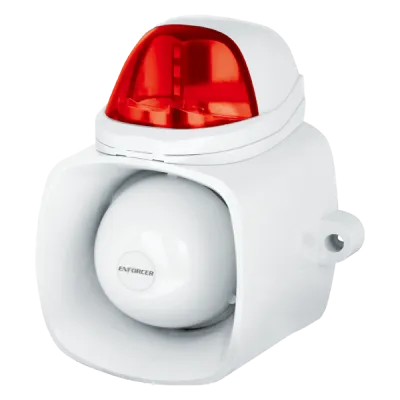 SECO-LARM - SH-816S-SMQ/R - 4-in-1 Multi-Purpose Siren/Strobe (Red). The ENFORCER 4-in-1 Multi-Purpose Siren/Strobe is multiple communication and signaling devices in one: siren, internal message (up to 2MB .WAV or MP3), broadcast, and (SH-816S-SMQ o