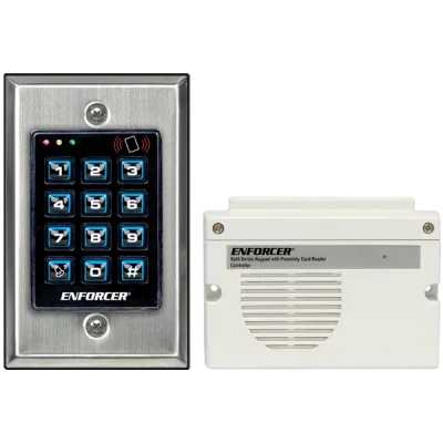 SECO-LARM - SK-4131-SPSQ - Split-series Keypad with Proximity Reader, keypad and control board are separated for high security applications, built-in proximity card reader: 125kHz (EM125), 1200 users over 3 outputs, code length: 4~8 digits, 12~24VDC 