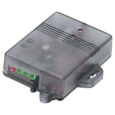 SECO-LARM - SK-910RAVQ - Miniature 1-Channel RF Receiver. Compatible with all 315MHz SECO-LARM transmitters. 3~13.8 VDC Operating voltage. Low current draw. 5 Amp transistor ground output. 315MHz.