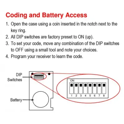 SECO-LARM - SK-919T1-GBDQ - DIP-Switch Coded Transmitter