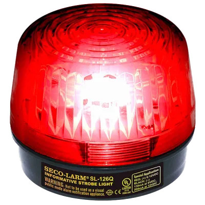 SECO-LARM - SL-126Q/R - Xenon Tube Strobe Light - Red, 6-12VDC, UL Listed
