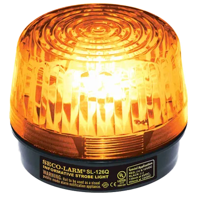 SECO-LARM - SL-126Q/A - Xenon Tube Strobe Light - Amber, 6-12VDC, UL Listed