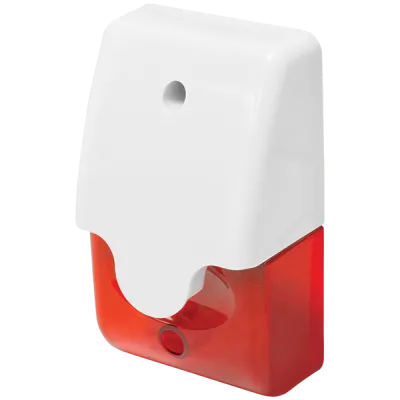 SECO-LARM - SL-1312-SA/R - 6~15 VDC Mini Strobe Siren. Mounts in single-gang box or surface-mount. Weatherproof, Indoor/outdoor use. Red Lens. Minimum order quantity of 10pcs.