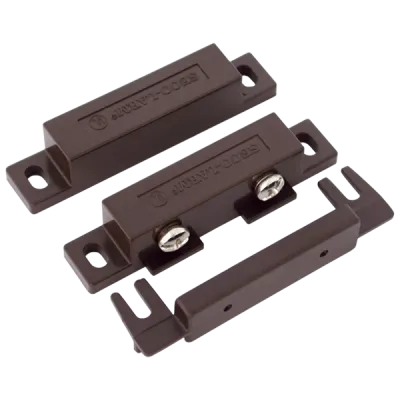 SECO-LARM - SM-200Q/BR - Surface-Mount Closed Loop Magnetic Contact with screw terminals and cover, brown. ¾" Gap. UL listed. Sold in multiples of 10 (price is for 1 pc).