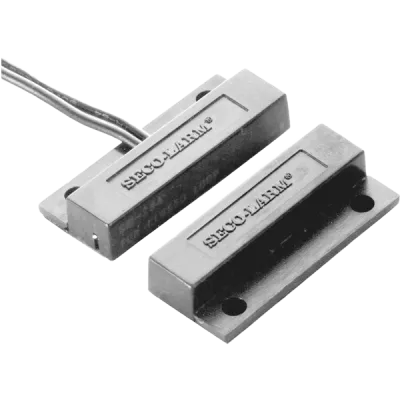 SECO-LARM - SM-204Q/W - Surface-Mount Closed Loop Magnetic Contact with flange and pre-wired 15" leads from center, white. 1" Gap. Mounts with screws or included 3M tape. UL listed. Sold in multiples of 10 (price is for 1 pc).