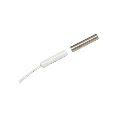 SECO-LARM - SM-206Q/W - ¼" Recessed-Mount Closed Loop Magnetic Contact with bare magnet and 15" leads, white. 1" Gap. UL listed. Sold in multiples of 10 (price is for 1 pc).