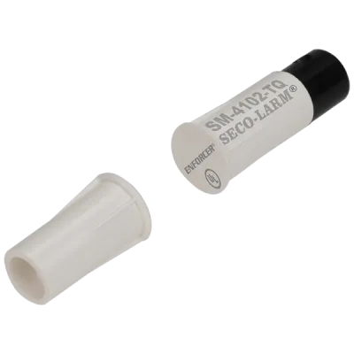 SECO-LARM - SM-4102-TQ/W - ⅜" Stubby Press-Fit Mount Closed Loop Magnetic Contact with quick-connect terminal block. 1" Gap. UL, CUL listed. White. Sold in multiples of 10 (price is for 1 pc).