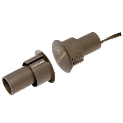 SECO-LARM - SM-4105-LQ/B - ¾ Steel Door Recessed Closed Loop Magnetic Contact with quick-connect terminals. 1" Gap. 18" leads. UL, CUL Listed. Brown. Sold in Multiples of 10. (price is for 1 pc).