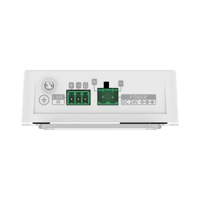 Hanwha - SPA-B1000 - IP Audio Bridge, Background Music, Analog Audio Input (L, R : +6dBV Max line IN level), 1GB Internal Storage, Single Micro SD slot (Up to 32GB), Built in Relay, SUNAPI, PoE