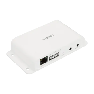 Hanwha - SPM-4210 - Network I/O Box for PTZ plus, 4-configurable I/O ports, Audio I/O, PoE. Compatible with XNP-9300RW/9250R/9250 XNP-8300RW/8250R/8250, XNP-6400RW/6400R/6400, PNM-C12083RVD/C7083RVD/12082RVD/7082RVD