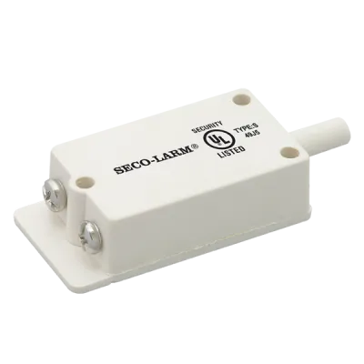 SECO-LARM - SS-073Q - N.O. Tamper Switch. Plunger-type, SPST, screw terminals. For panel/bell/siren boxes. UL listed. White. Sold in multiples of 10 (price is for 1 pc).