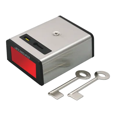 SECO-LARM - SS-078Q - Latching N.O. Panic Button. Push-to-close, with key reset. 1A@12VDC. Surface-mount ABS plastic case with stainless-steel cover.