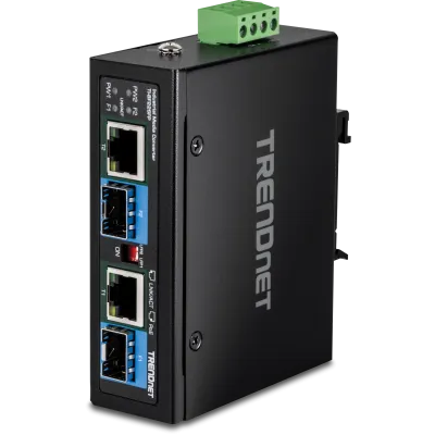 TRENDNET - TI-BF22SFP - 2-Port Industrial SFP to Gigabit PoE++ Media Converter