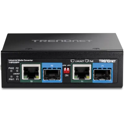 TRENDNET - TI-BF22SFP - 2-Port Industrial SFP to Gigabit PoE++ Media Converter