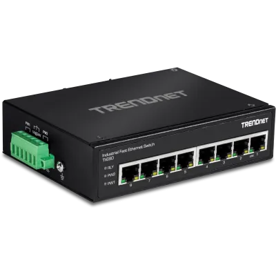 TRENDNET - TI-E80 - 8-Port Industrial Fast Ethernet DIN-Rail Switch
