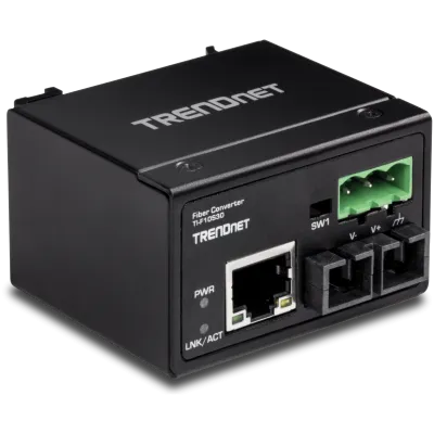 TRENDNET - TI-F10S30 - Hardened Industrial 100Base-FX Single-Mode SC Fiber Converter