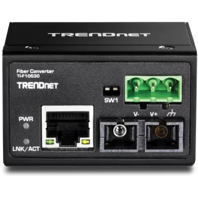 TRENDNET - TI-F10S30 - Hardened Industrial 100Base-FX Single-Mode SC Fiber Converter