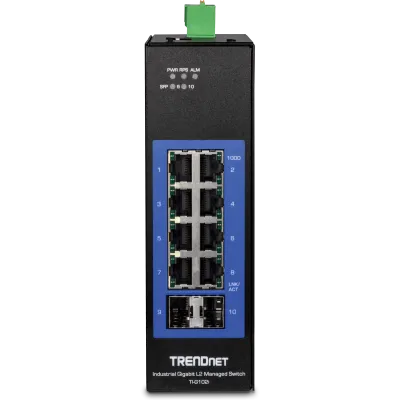 TRENDNET - TI-G102i - 10-Port Industrial Gigabit L2 Managed DIN-Rail Switch