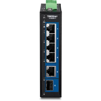 TRENDNET - TI-G50611 - 6-Port Industrial 2.5G DIN-Rail Switch with 10G Ports