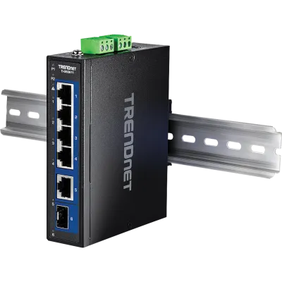 TRENDNET - TI-G50611 - 6-Port Industrial 2.5G DIN-Rail Switch with 10G Ports