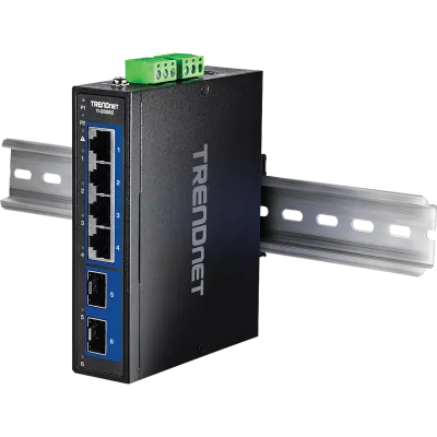 TRENDNET - TI-G5062 - 6-Port Industrial 2.5G DIN-Rail Switch with 10G SFP+ Ports