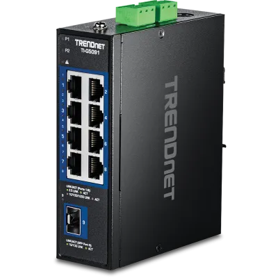 TRENDNET - TI-G5091 - 9-Port Industrial 2.5G DIN-Rail Switch with 10G SFP+ Port