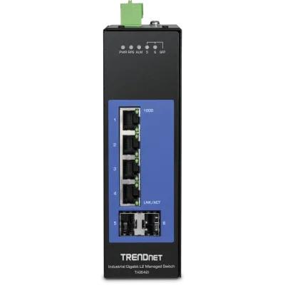 TRENDNET - TI-G642i - 6-Port Industrial Gigabit L2 Managed DIN-Rail Switch