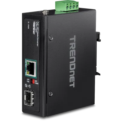 TRENDNET - TI-PF11SFP - Hardened Industrial SFP to Gigabit PoE+ Media Converter
