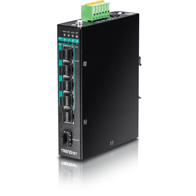 TRENDNET - TI-PG541 - 5-port Hardened Industrial Gigabit PoE+ DIN-Rail Switch