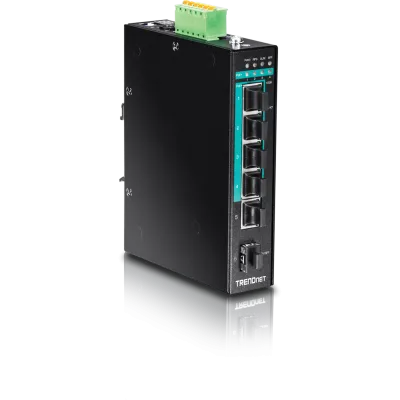 TRENDNET - TI-PG541 - 5-port Hardened Industrial Gigabit PoE+ DIN-Rail Switch