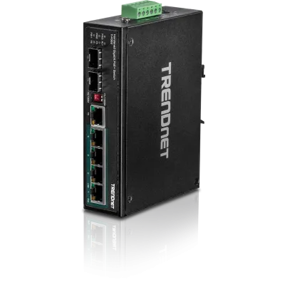 TRENDNET - TI-PG62 - 6-port hardened Industrial Gigabit PoE+ Switch (5 Gigabit / 1 shared SFP / 1 dedicated SFP)