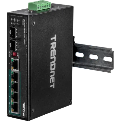 TRENDNET - TI-PG62 - 6-port hardened Industrial Gigabit PoE+ Switch (5 Gigabit / 1 shared SFP / 1 dedicated SFP)