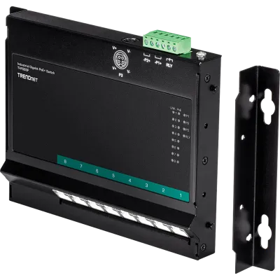 TRENDNET - TI-PG80F - 8-Port Industrial Gigabit PoE+ Wall-Mount Front Access Switch