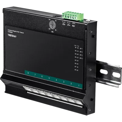 TRENDNET - TI-PG80F - 8-Port Industrial Gigabit PoE+ Wall-Mount Front Access Switch