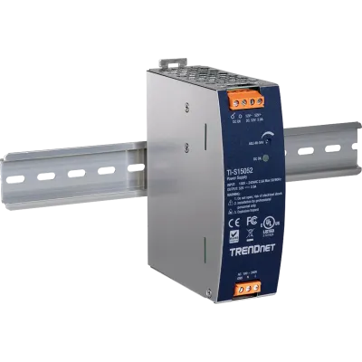TRENDNET - TI-S15052 - 150W, 52V DC, 2.89A AC to DC DIN-Rail Power Supply with PFC Function