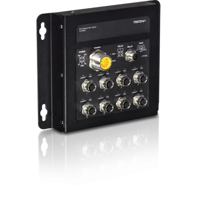TRENDNET - TI-TPG80 - 8-Port Industrial EN50155 M12 Gigabit PoE+ Railway Switch