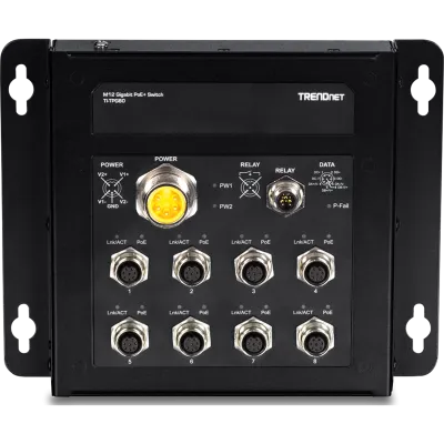 TRENDNET - TI-TPG80 - 8-Port Industrial EN50155 M12 Gigabit PoE+ Railway Switch
